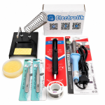 Complete 60W Soldering Iron Kit with Stand, Solder Wire, Flux, Desoldering Pump and Tweezers - Image 2