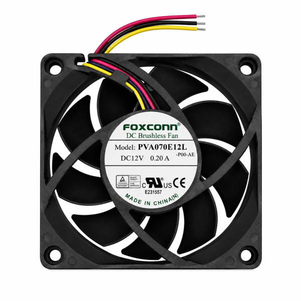 Dc Fan - FOXCONN	PVA070E12L 70×70×15mm 12V 0.20A ( USED LIKE NEW )