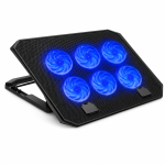 Laptop Cooling Pad Stand – 6x Blue Led Fans – Iron Mesh – 2 x USB –