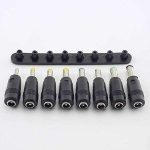 DC Power Jack Female Plug Adapter Connectors to 8 Different Sizes Male Tips Adapter