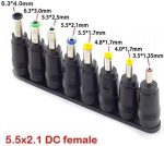 DC Power Jack Female Plug Adapter Connectors to 8 Different Sizes Male Tips Adapter - Image 2