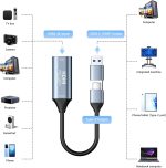 Video Capture Card,4K 1080P HDMI to USB C Audio Video Capture Card with Type C Adapter,4K 30HZ HD,for Windows,MacOs, Andro...
