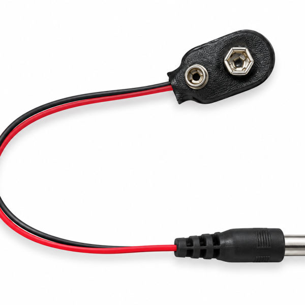 9V Battery Cap with DC Male Plug