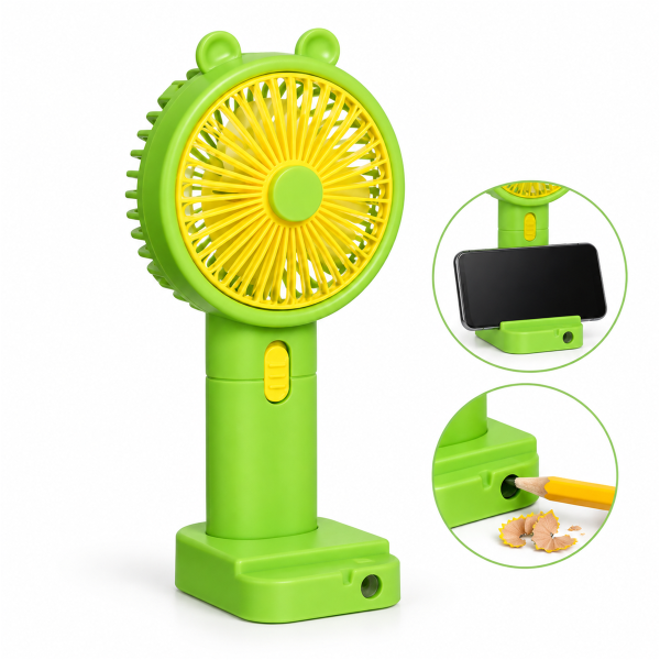 W888 Desktop Fan with Phone Holder and Pencil Sharpener