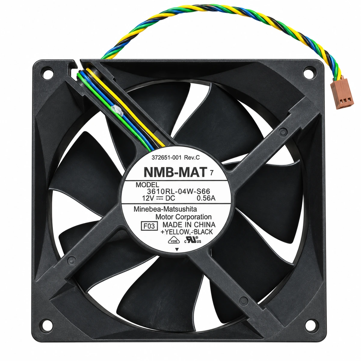 Dc Fan – NMB-MAT 3610RL-04W-S66 DC Fan 12V 0.56A 92x92x25mm ( USED LIKE NEW )