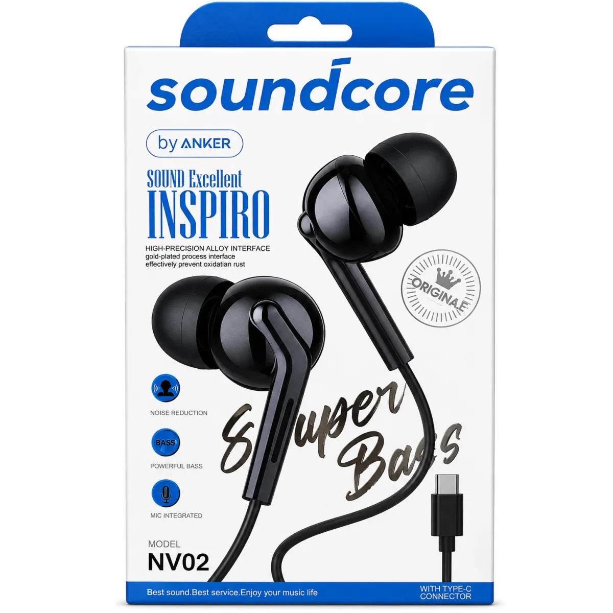 Soundcore NV02 Type-C Wired Earphones with Microphone and Powerful Bass catalog square image Soundcore NV02 USB-C Earphones