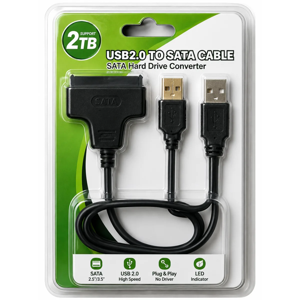 USB 2.0 to SATA Adapter Cable