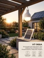 HT-966A Rechargeable Solar Bulb System – 20W - Image 2