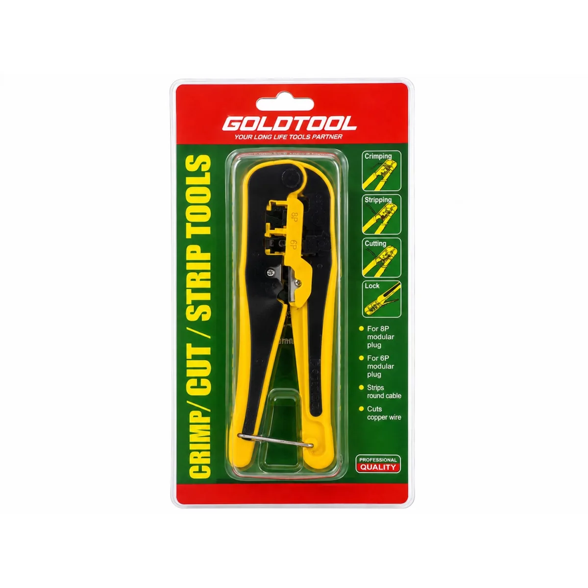 GOLDTOOL Crimp Cut Strip Tool