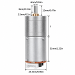 25GA370 DC Gear Motor With Encoder 200RPM 12Vdc - Image 2