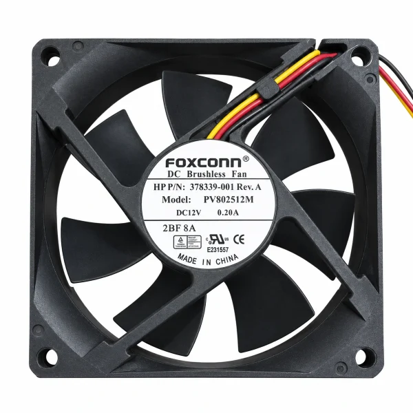 Dc Fan – FOXCONN PV802512M DC Fan 12V 0.20A 80x80x25mm ( USED LIKE NEW )