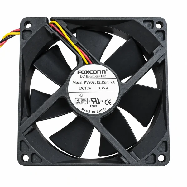 Dc Fan – FOXCONN PV92512HSPF 7A DC Fan 12V 0.36A 92x92x25mm ( USED LIKE NEW )