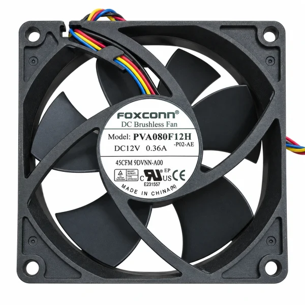 Dc Fan – FOXCONN PVA080F12H DC Fan 12V 0.36A 80x80x20mm ( USED LIKE NEW )